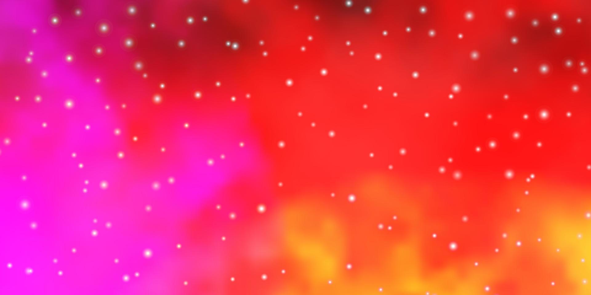 Light Pink, Yellow vector background with colorful stars.