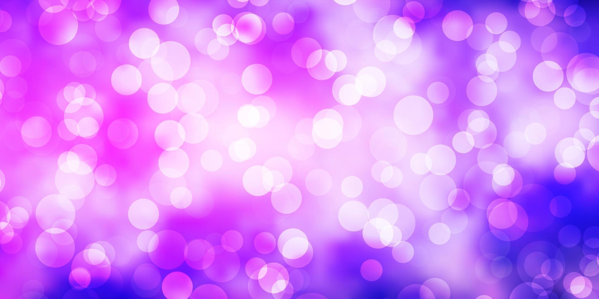 Light Purple vector background with bubbles.