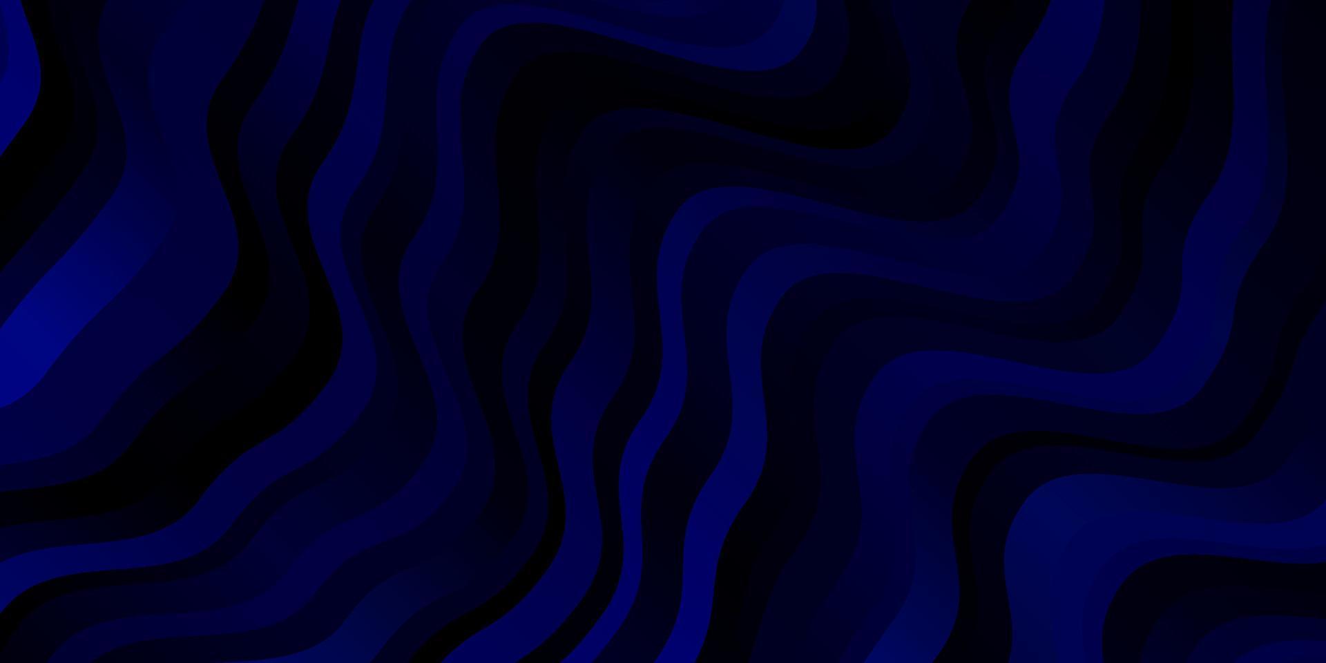 Dark BLUE vector background with curves.