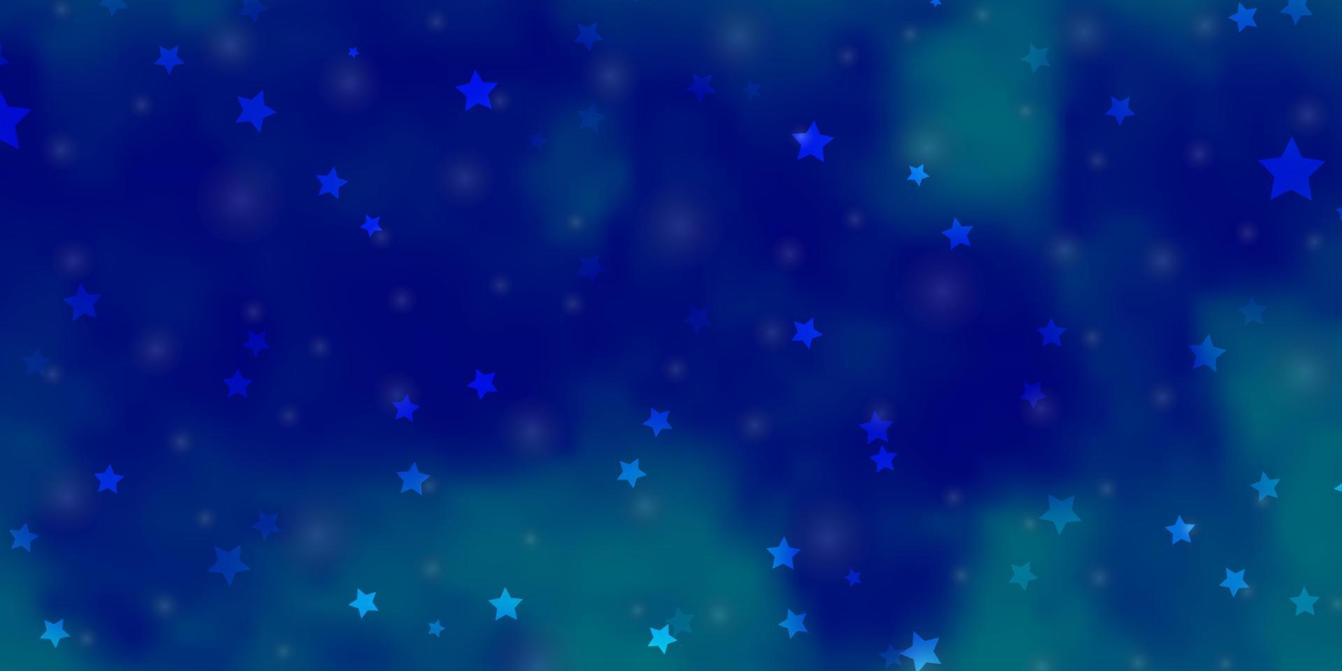 Light BLUE vector template with neon stars.