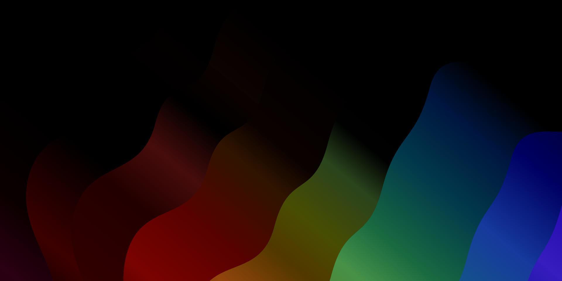 textura de vector multicolor oscuro con líneas torcidas.