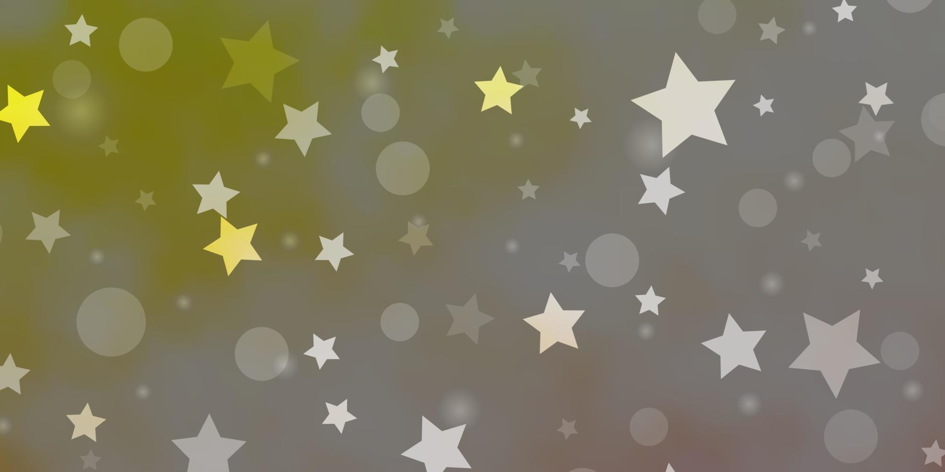 Fondo de vector naranja claro con círculos, estrellas.