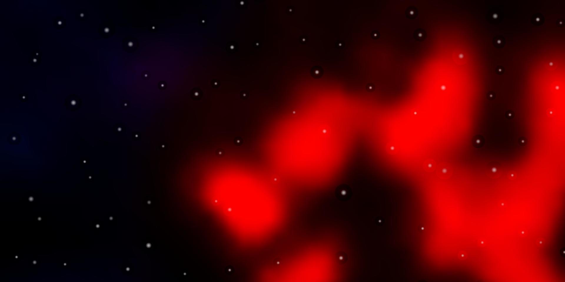 Dark Red vector background with small and big stars.