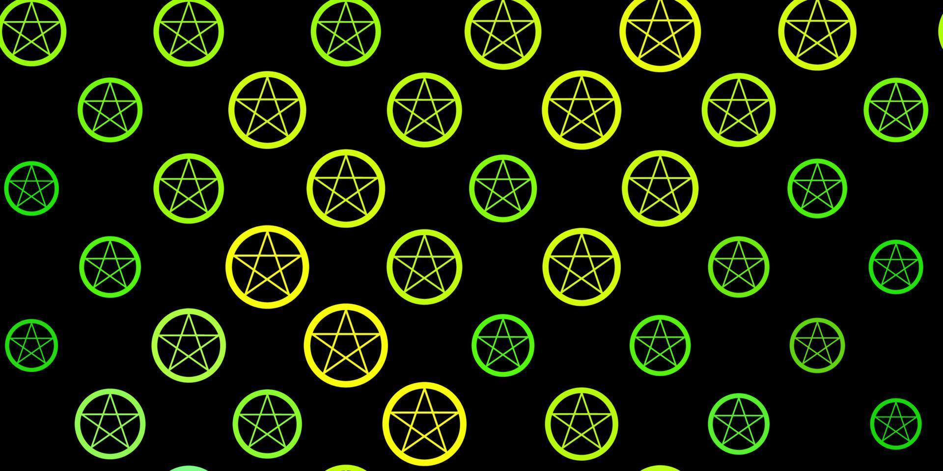 Dark Green, Yellow vector pattern with magic elements.