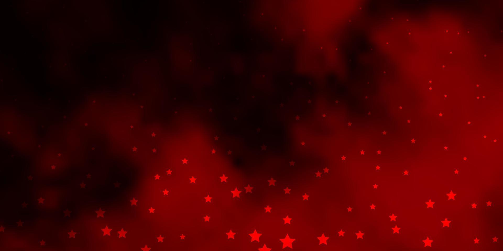 Fondo de vector rojo oscuro con estrellas de colores.