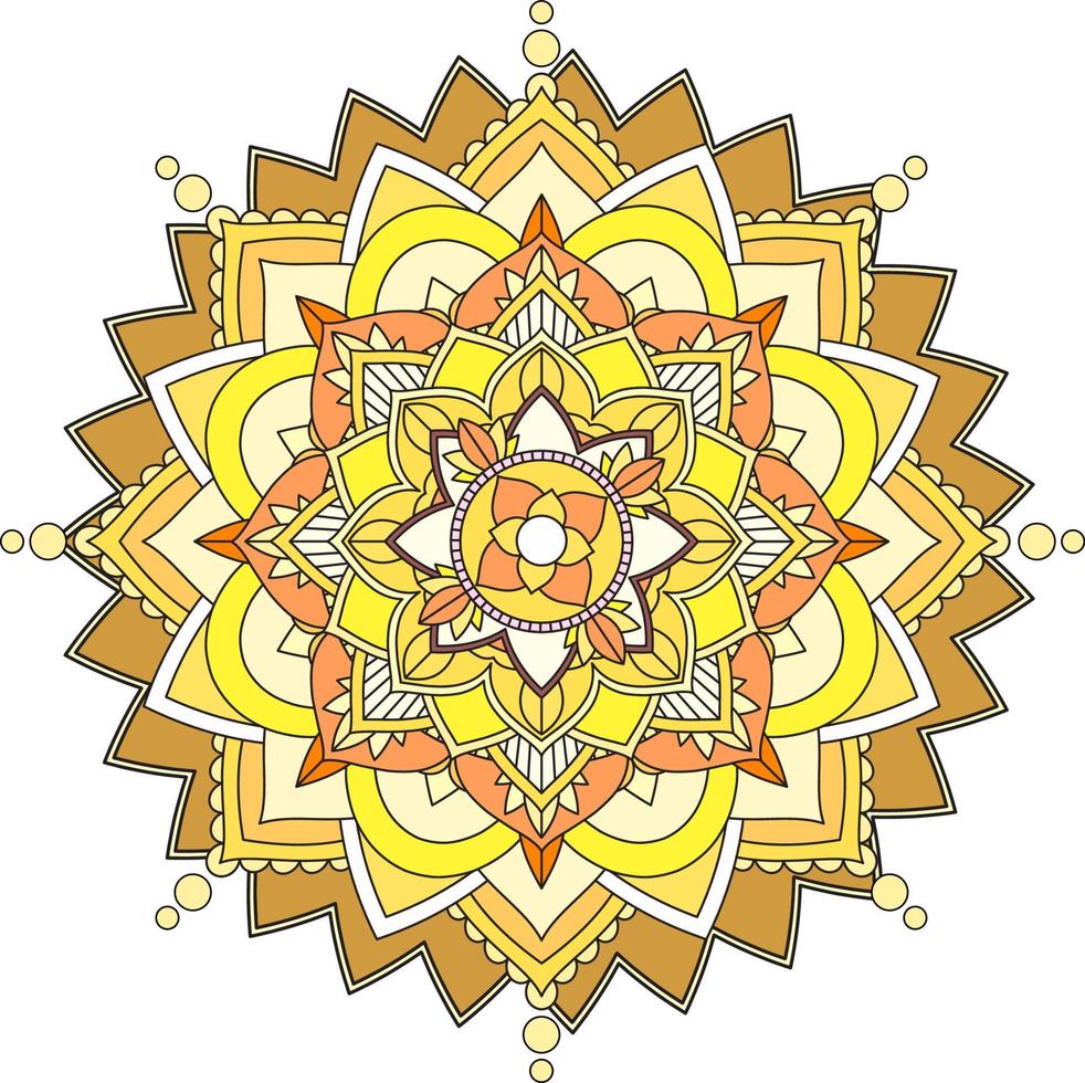 Vintage mandala with thin lines vector