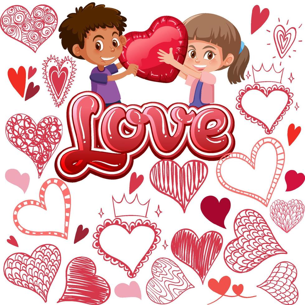 Valentine theme with many hearts vector