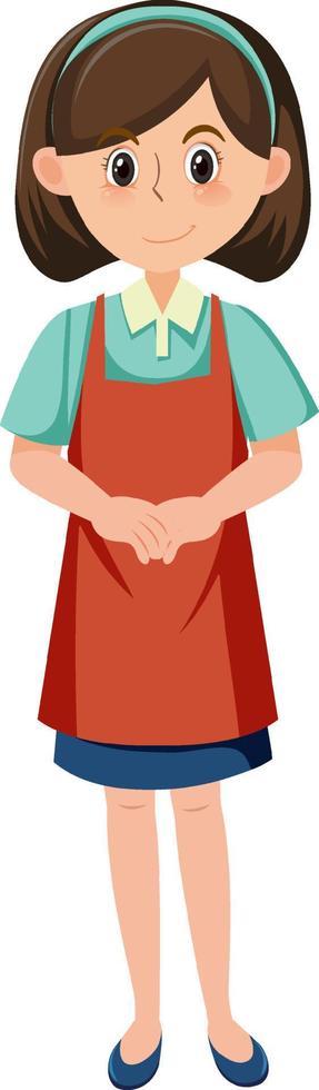 A housekeeper cartoon character on white background vector