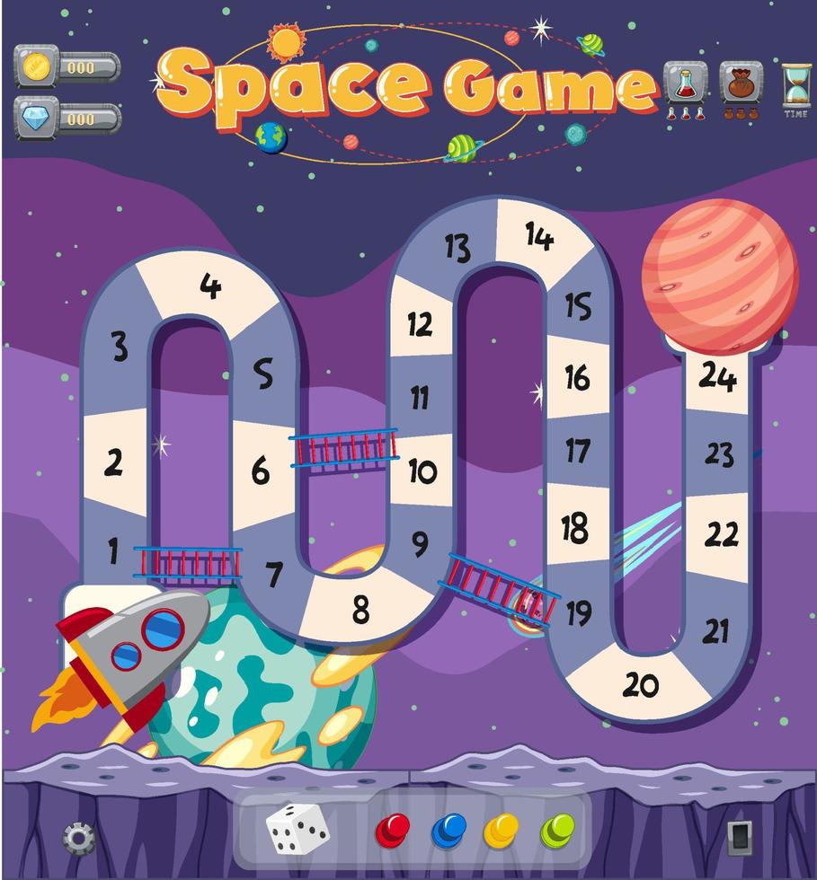 Space maze puzzle game template vector