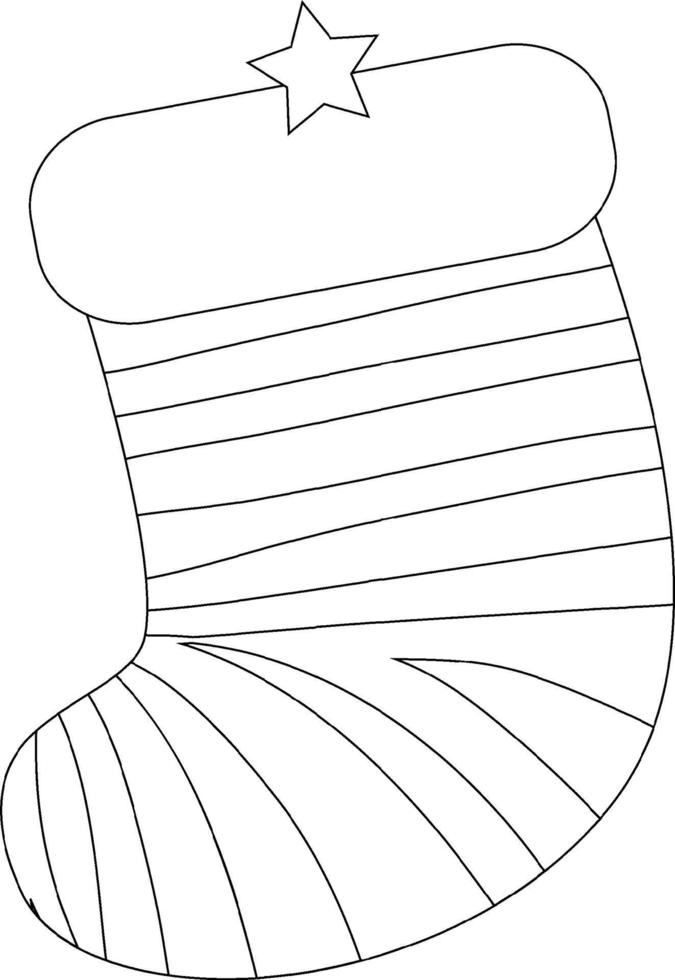 Sock doodle outline for colouring vector