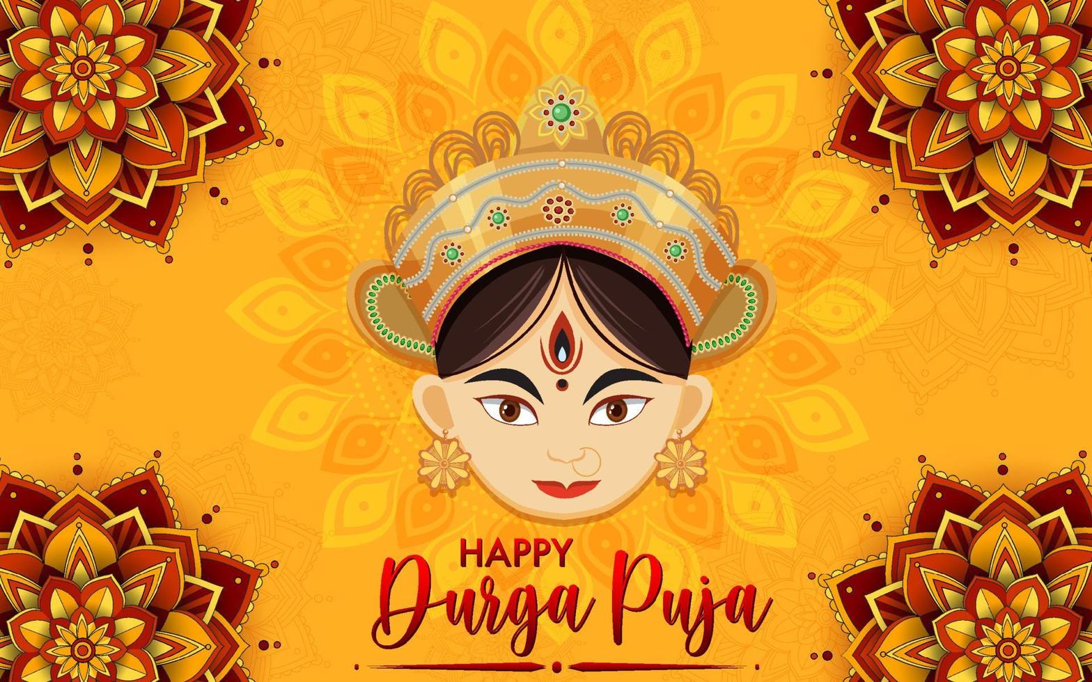 feliz día del evento durga puja vector