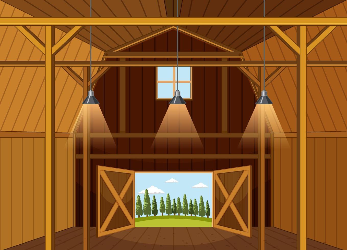 Scene inside the barn vector