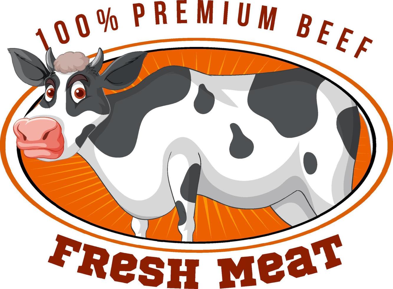 A cow with a Fresh meat label vector