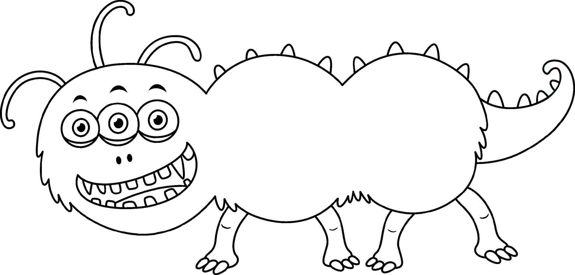 Black and white doodle character vector