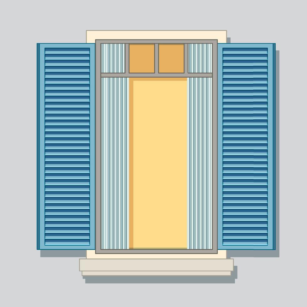 Isolated wooden window for decor vector