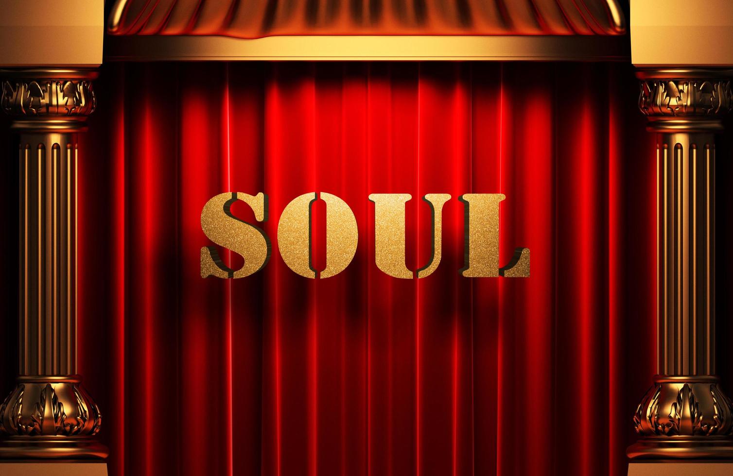 soul golden word on red curtain photo
