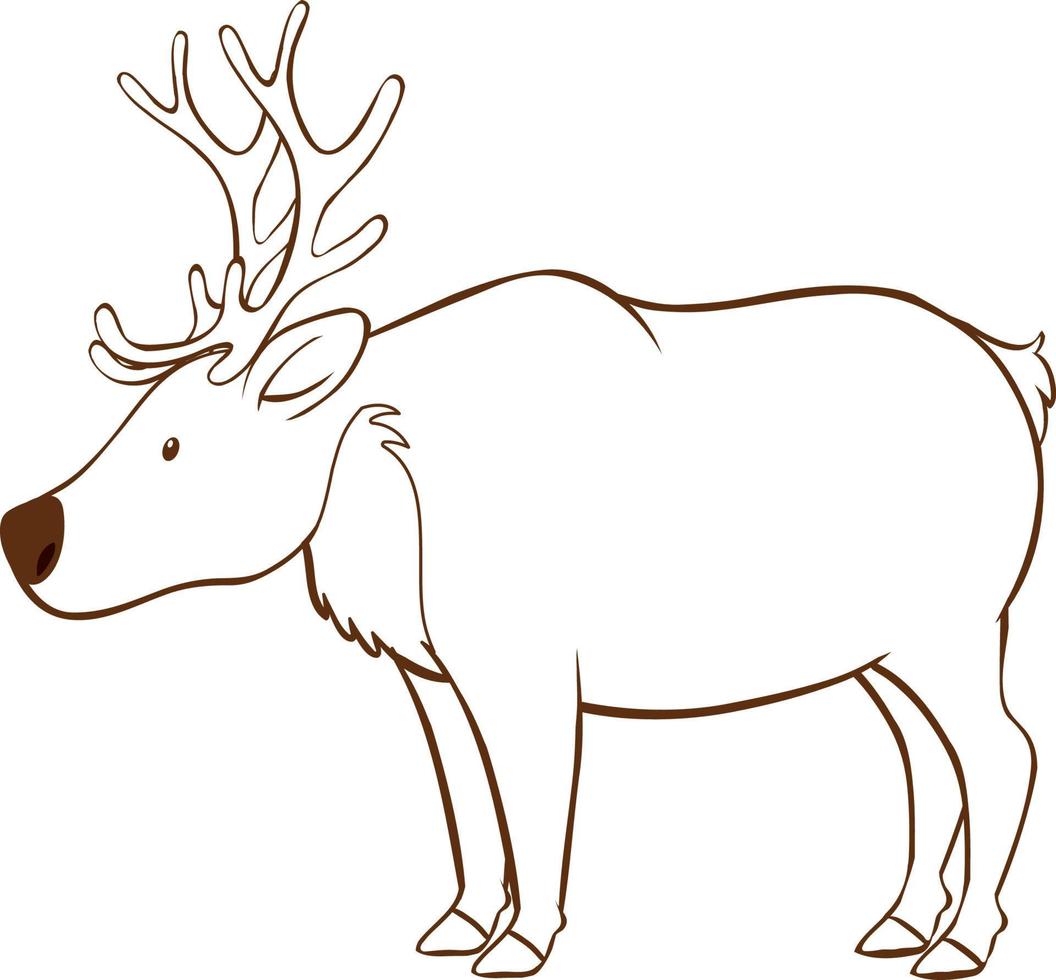 Moose in doodle simple style on white background vector