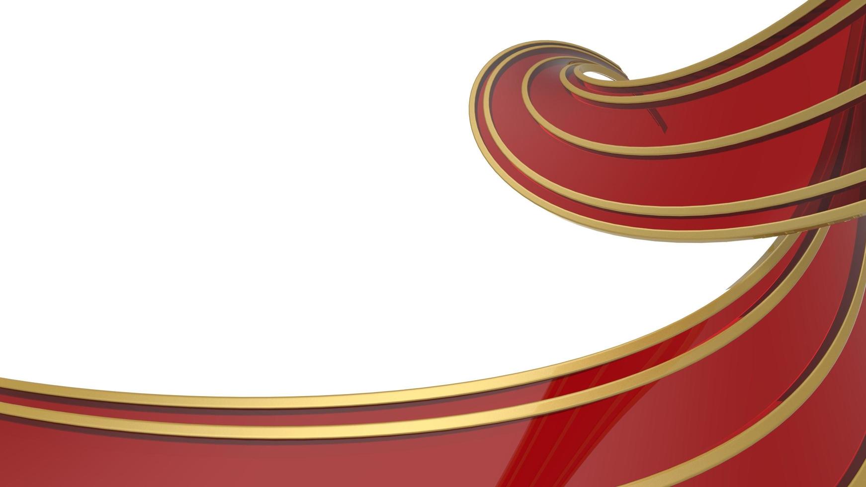 curves abstract background red gold isolated 3d rendering illustration photo