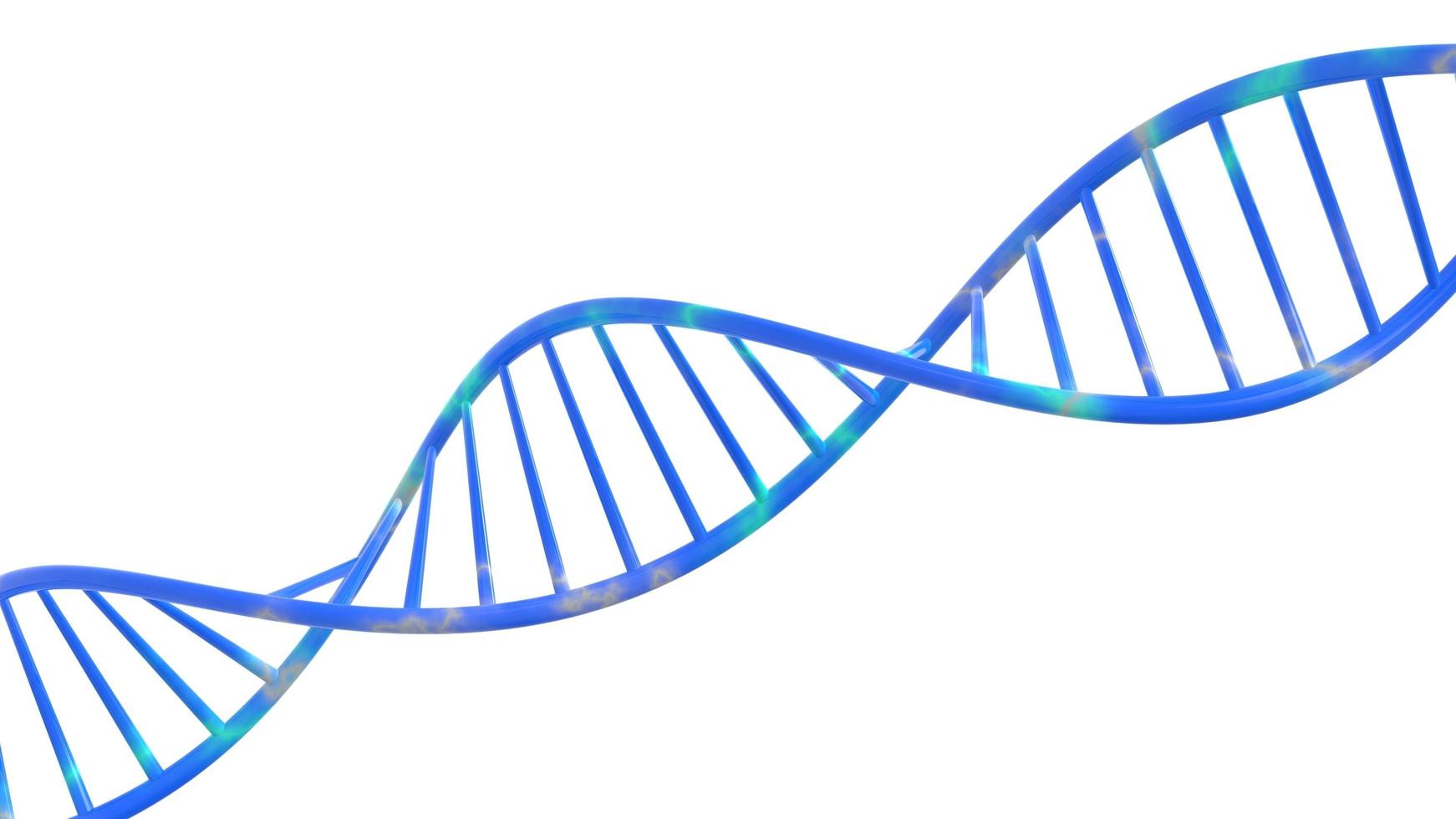 Helix dna aislado en la representación de ilustración 3d de fondo foto