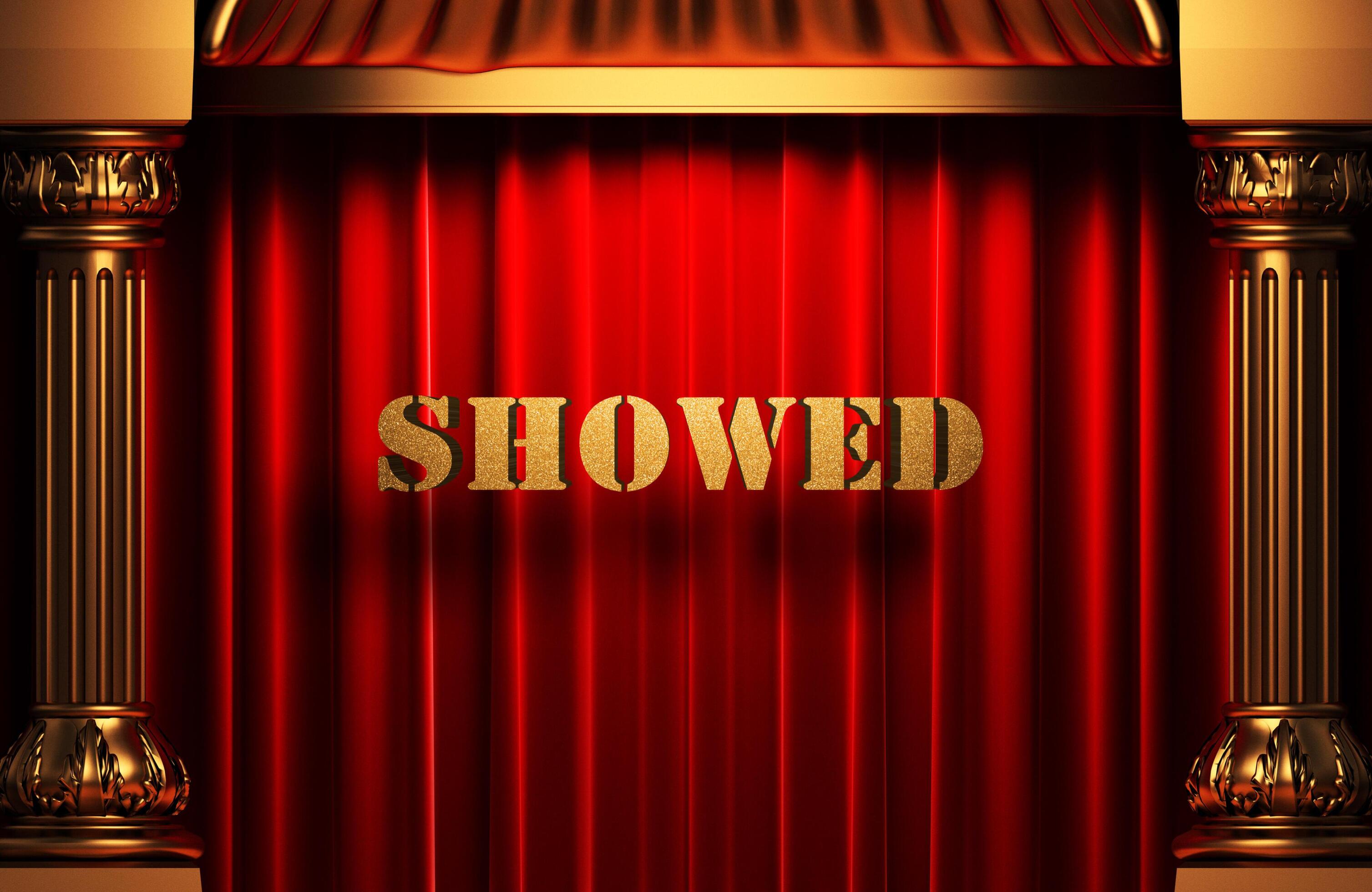 showed golden word on red curtain 6273491 Stock Photo at Vecteezy