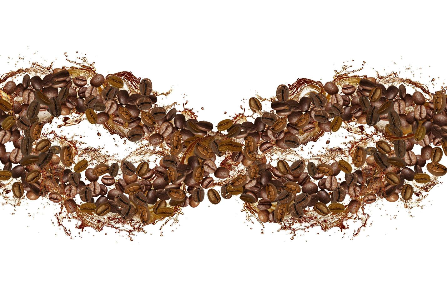 coffee beans splash concept photo