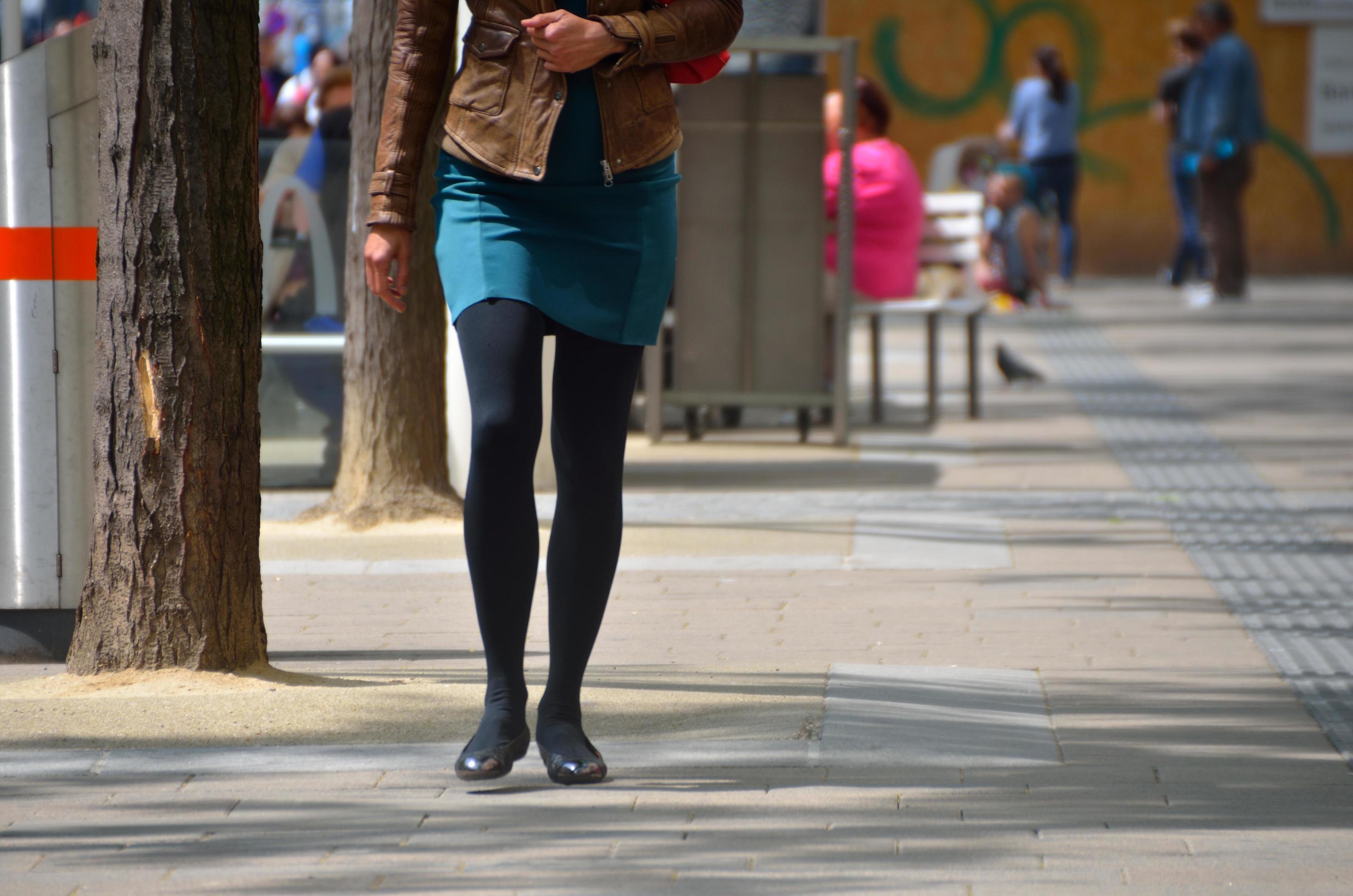 pantyhose pubric woman in blue miniskirt and dark pantyhose 6273700 Stock Photo at Vecteezy