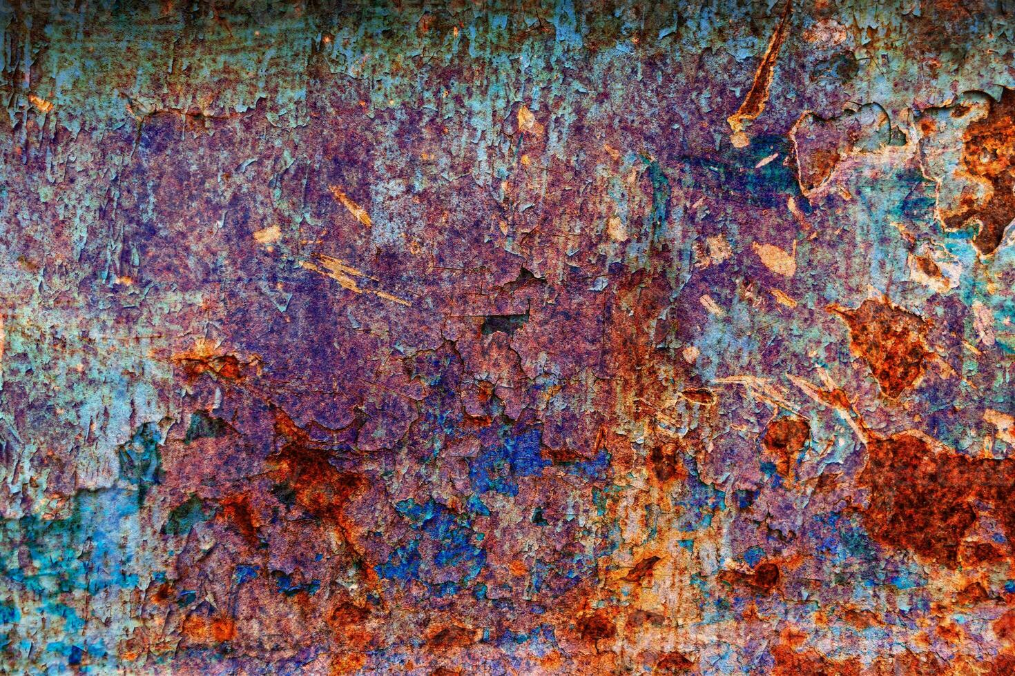 Grunge metal coroded texture. Old rusty metal plate heavily aged corrosion stain creates a grungy frame. photo