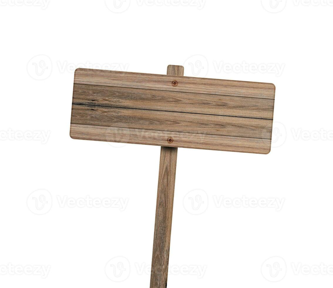 Wooden sign isolated on white background. Object with clipping path. photo