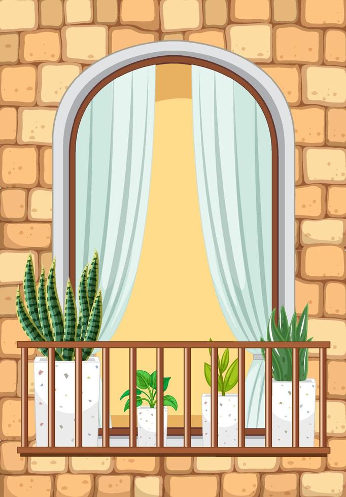 Balcony of apartment building facade vector