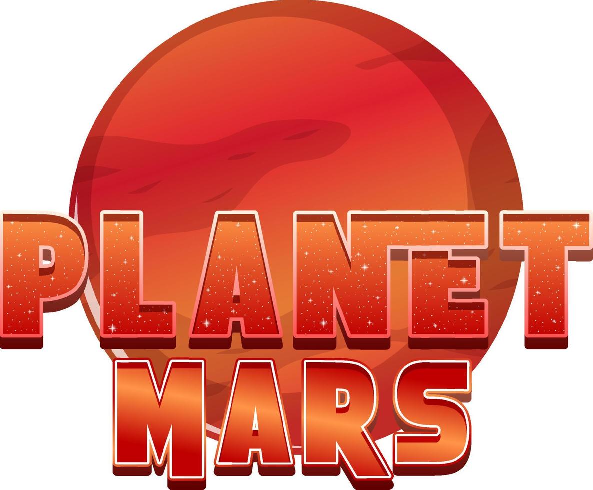 Planet Mars word logo design vector