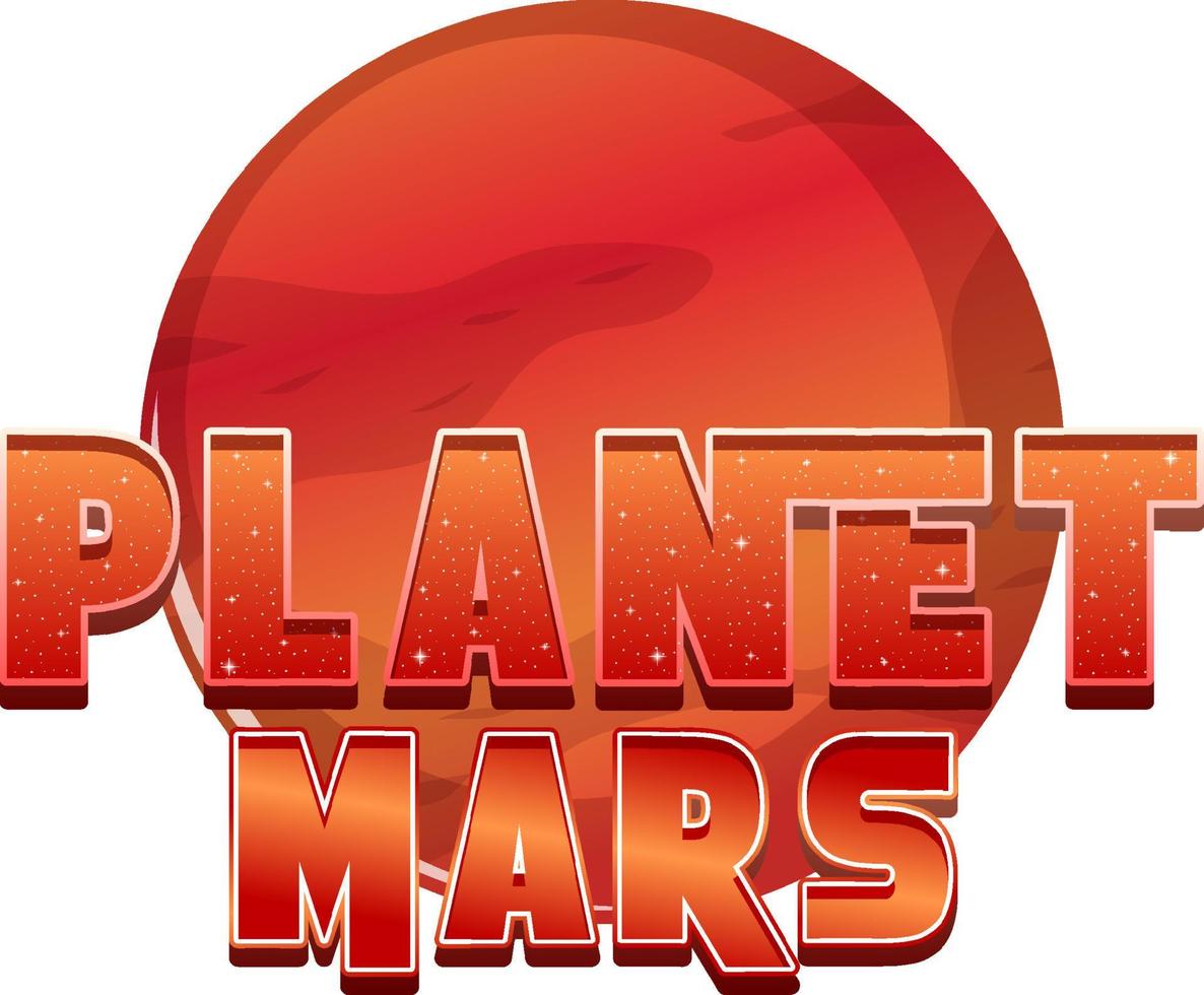 diseño de logotipo de la palabra planeta marte vector