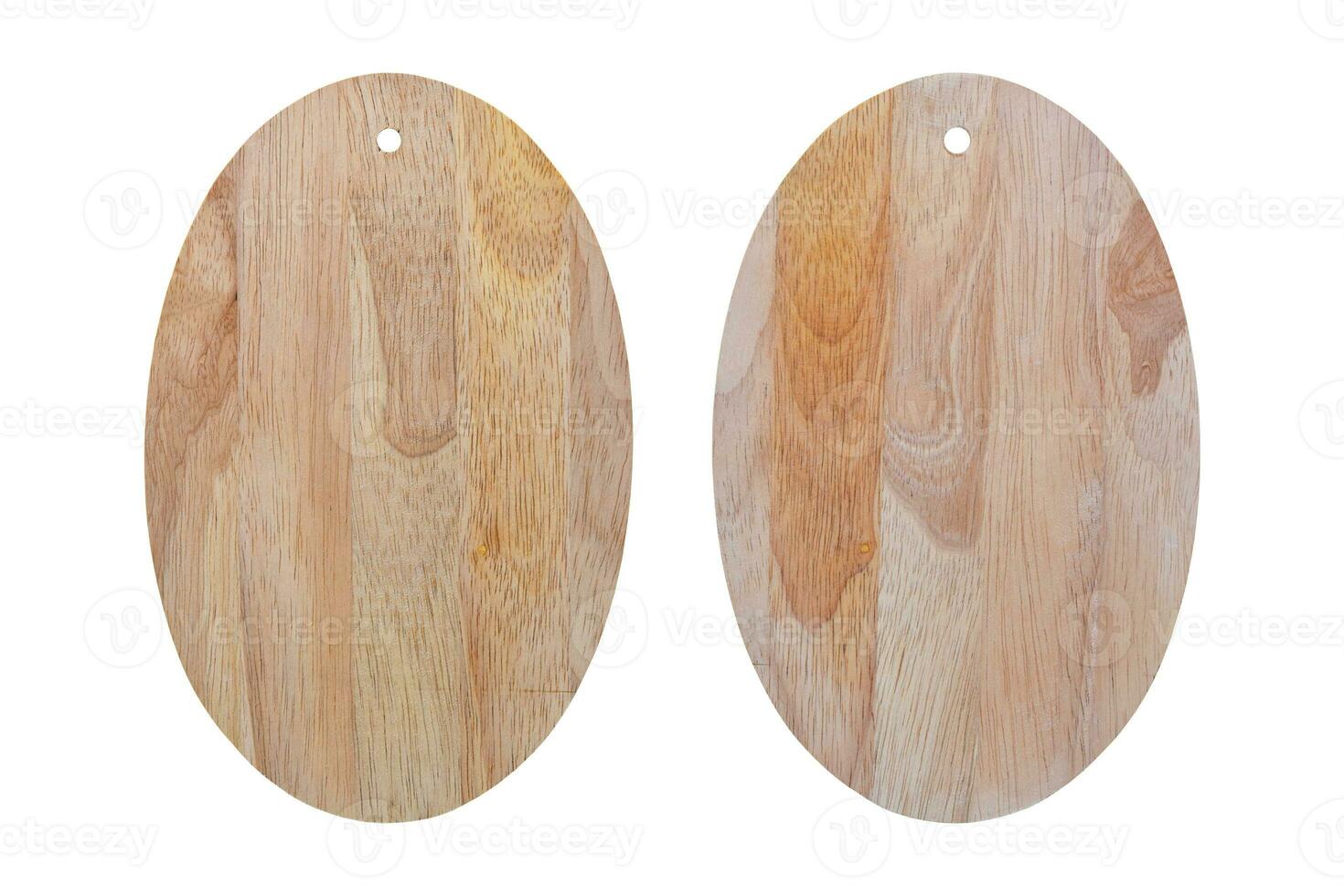 Two wood cutting board isolated on white background, Object with clipping path. photo