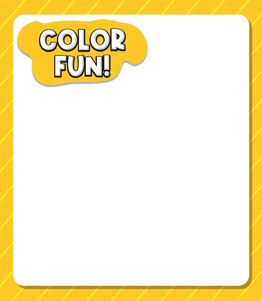 Worksheets template with color fun text vector