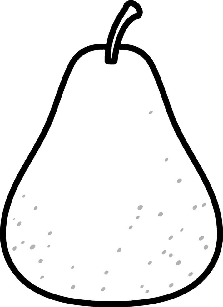 Pear doodle outline for colouring vector