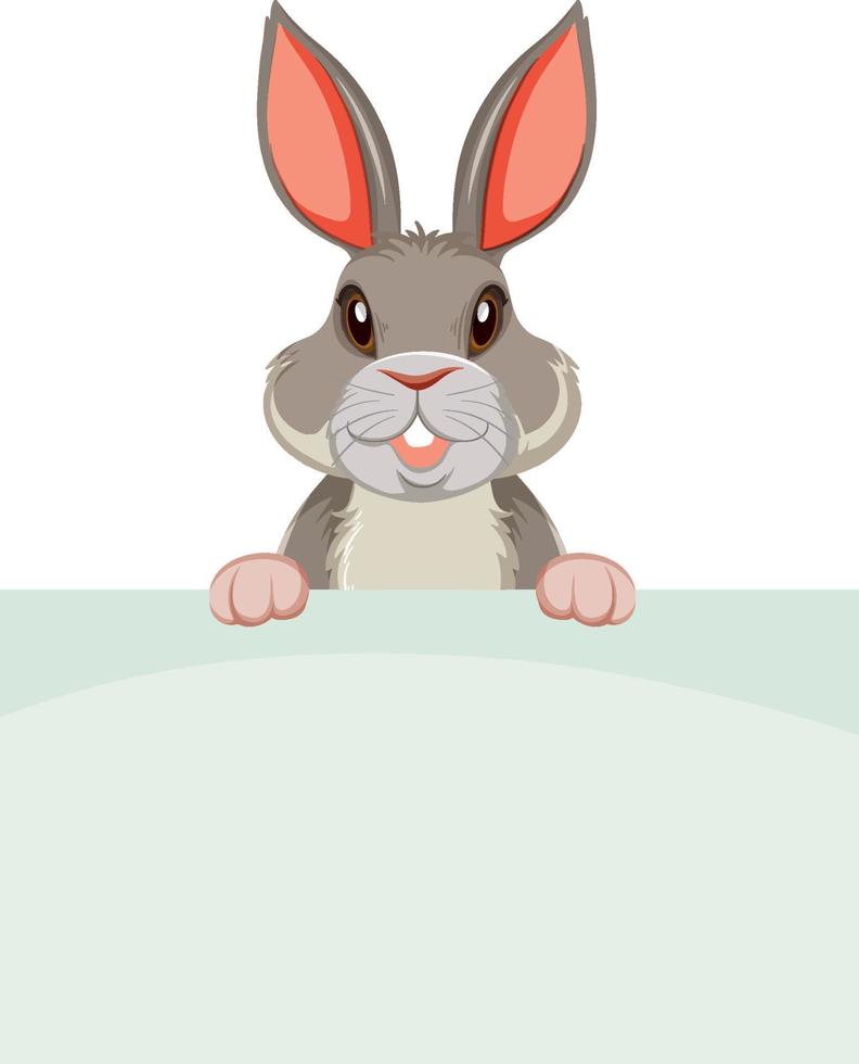 Cute rabbit holding whiteboard vector