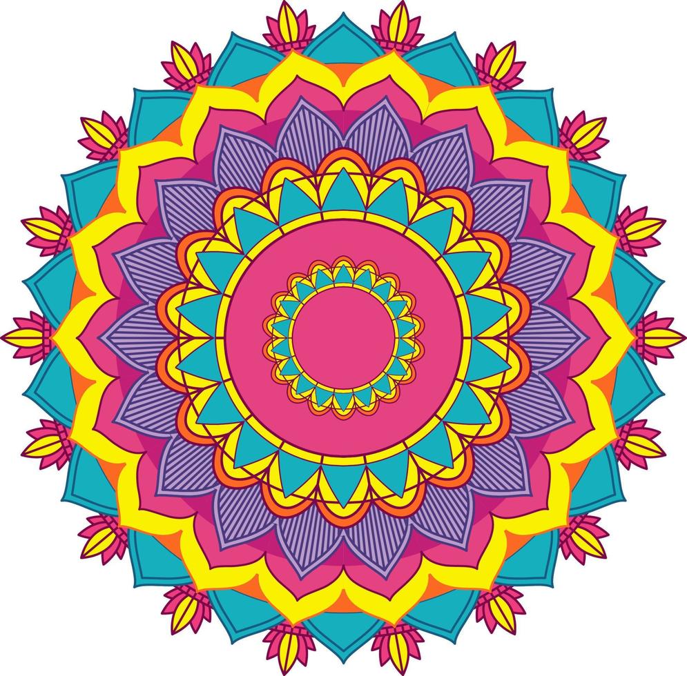 Vintage mandala with thin lines vector