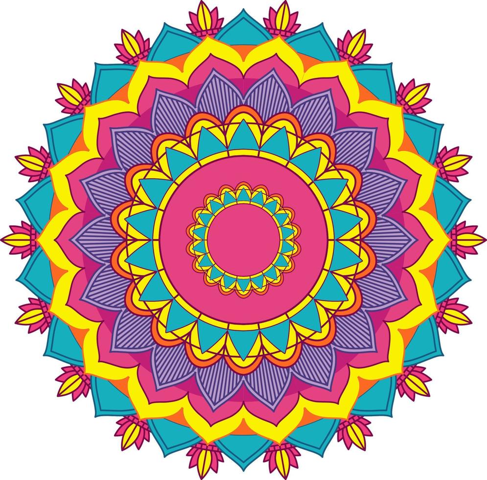 Vintage mandala with thin lines vector