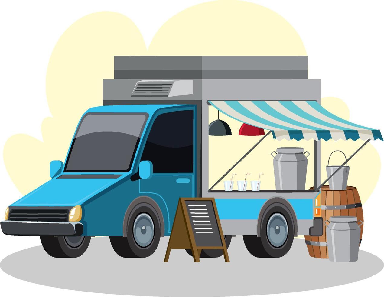 Flea market concept with a food truck vector