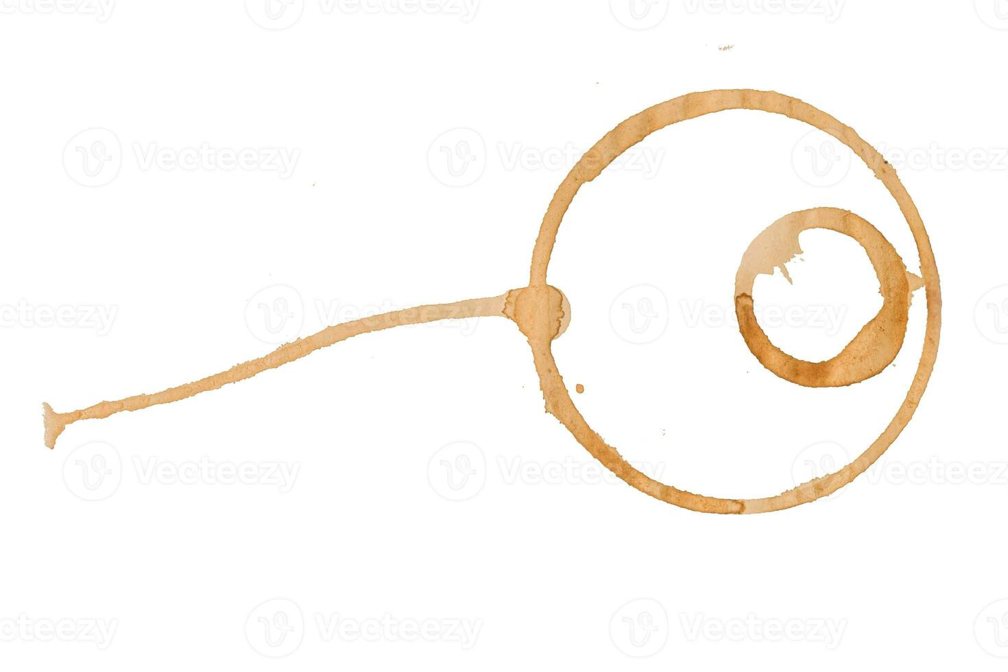 Coffee stains cups rings on a paper, Isolated on white background photo