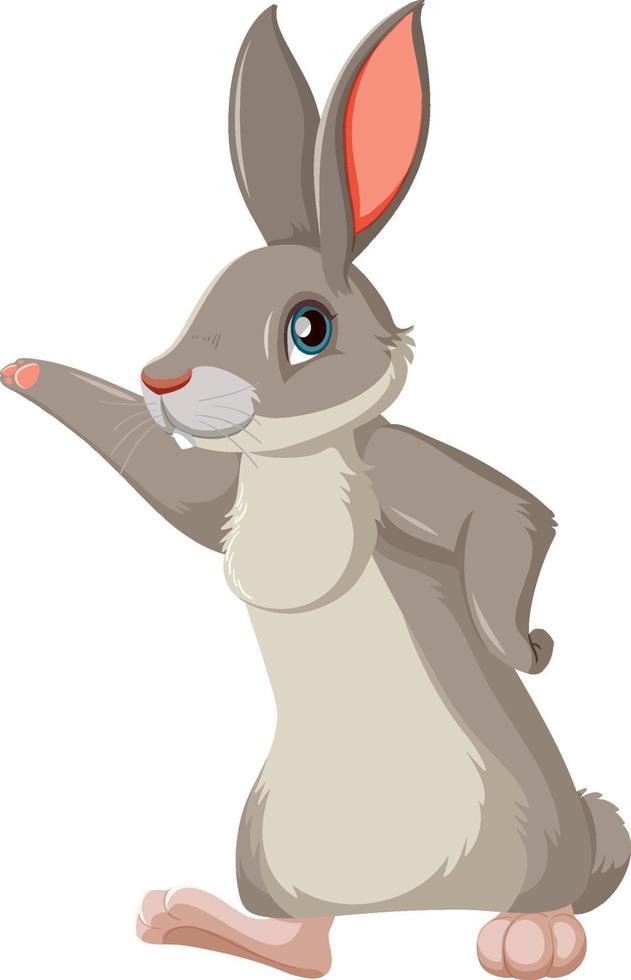 Gray bunny standing alone vector