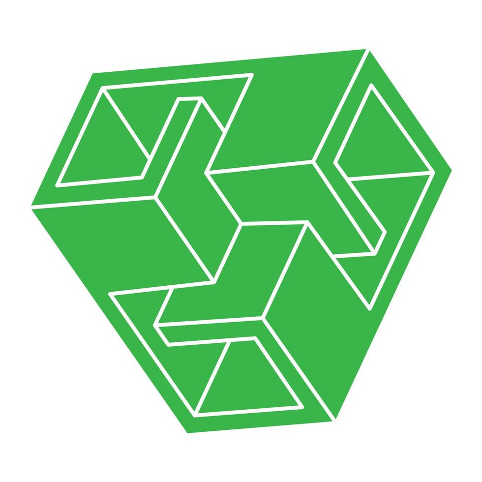 Logo. Impossible shape, optical illusion, vector. Optical art objects. Geometric figure. Line art. vector