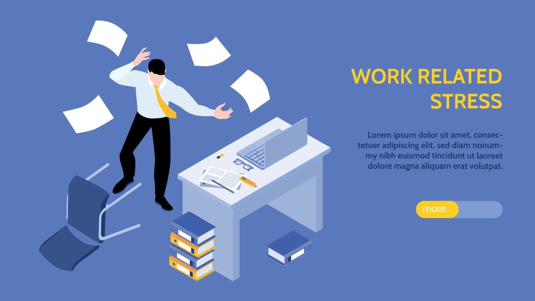 Business Stress Horizontal Banner vector
