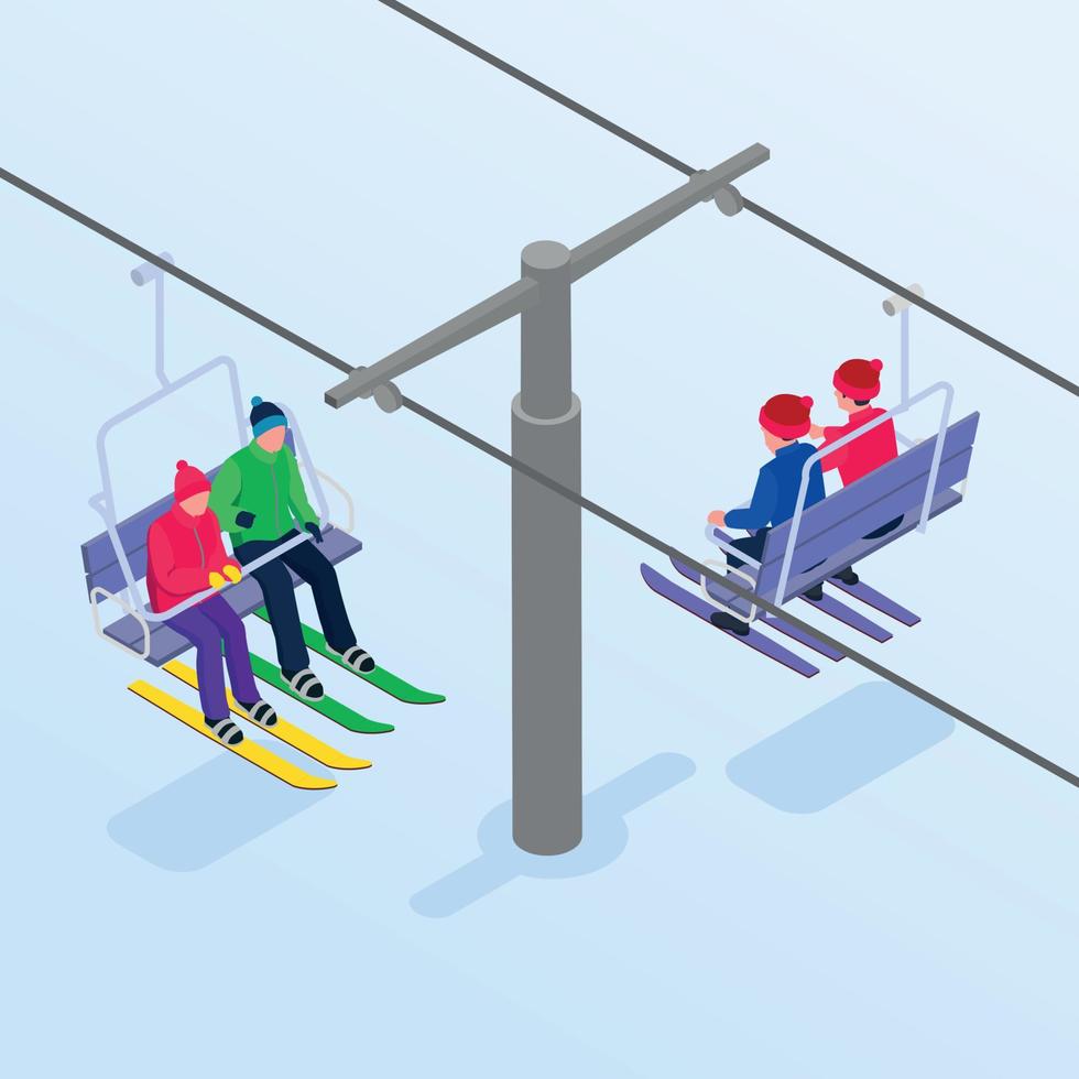 Ski Isometric Illustration vector