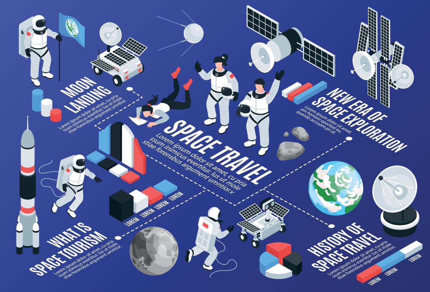 Space Travel Infographics Illustration vector