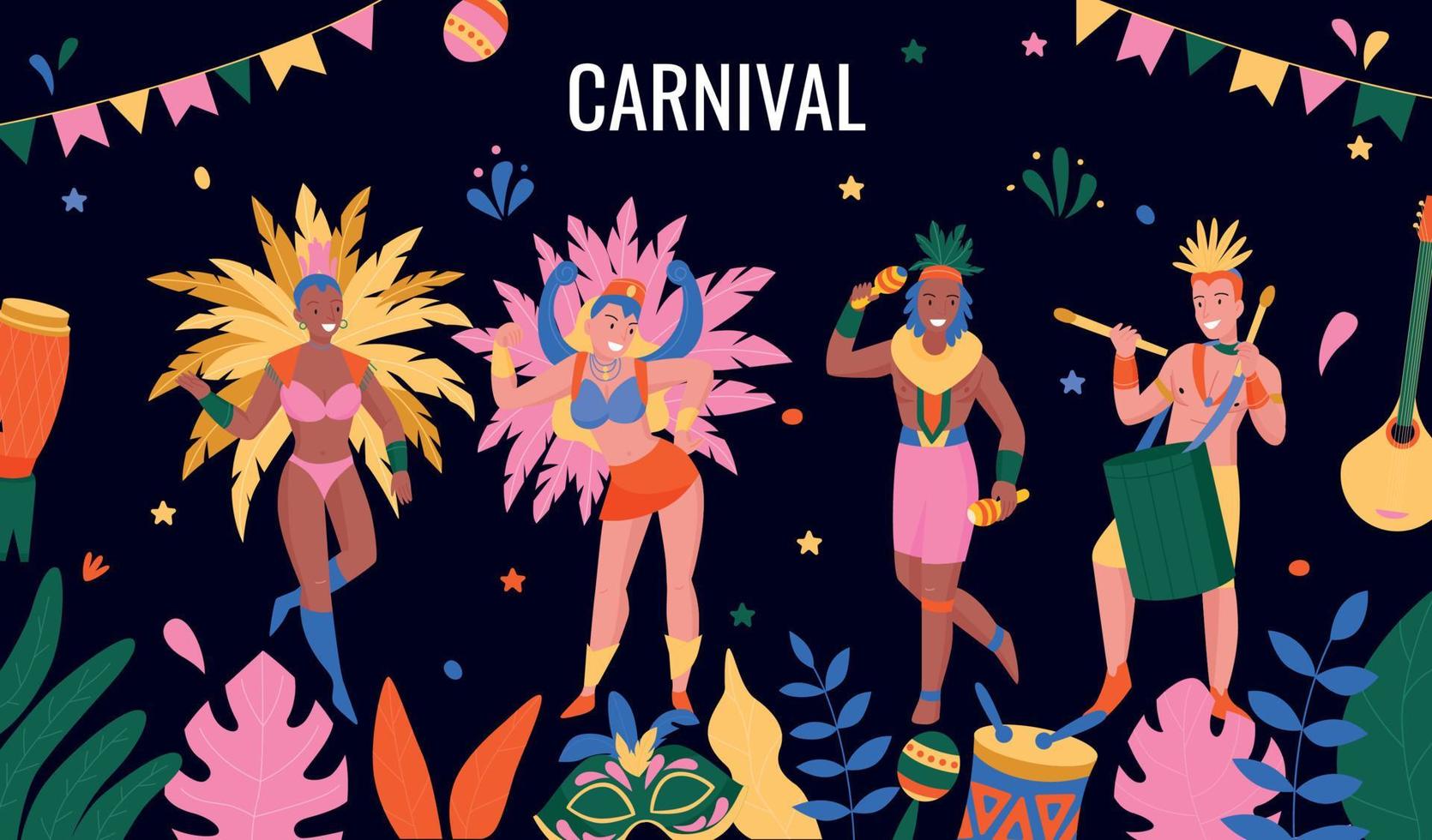 Carnival Flat Background vector