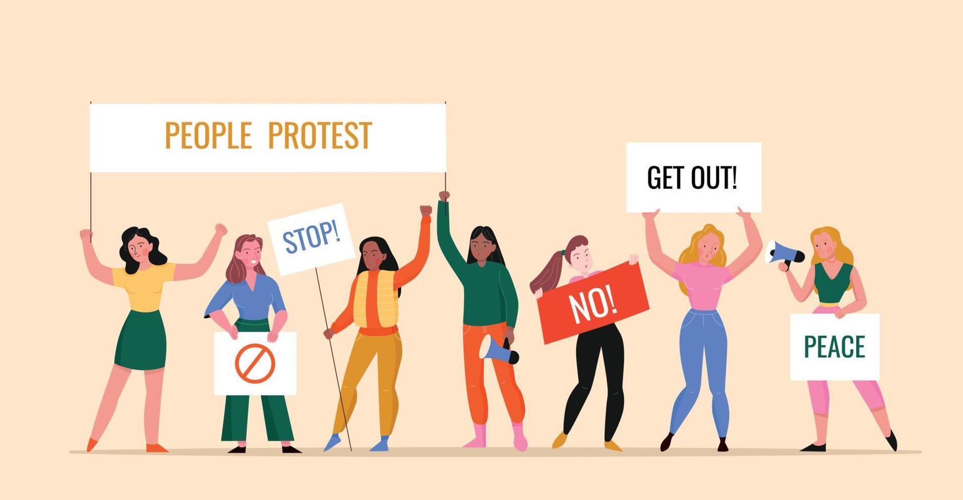 Protest Flat Background vector