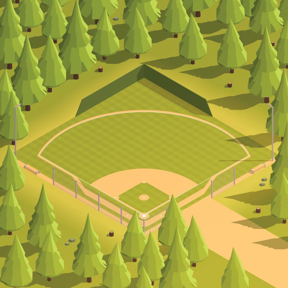 Baseball Isometric Composition vector