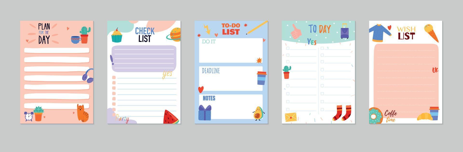 Planner Stickers Set vector