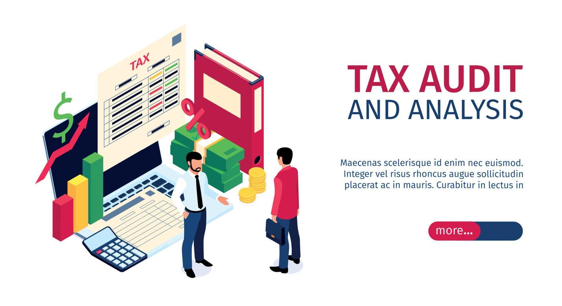 Taxes Accounting Horizontal Banner vector