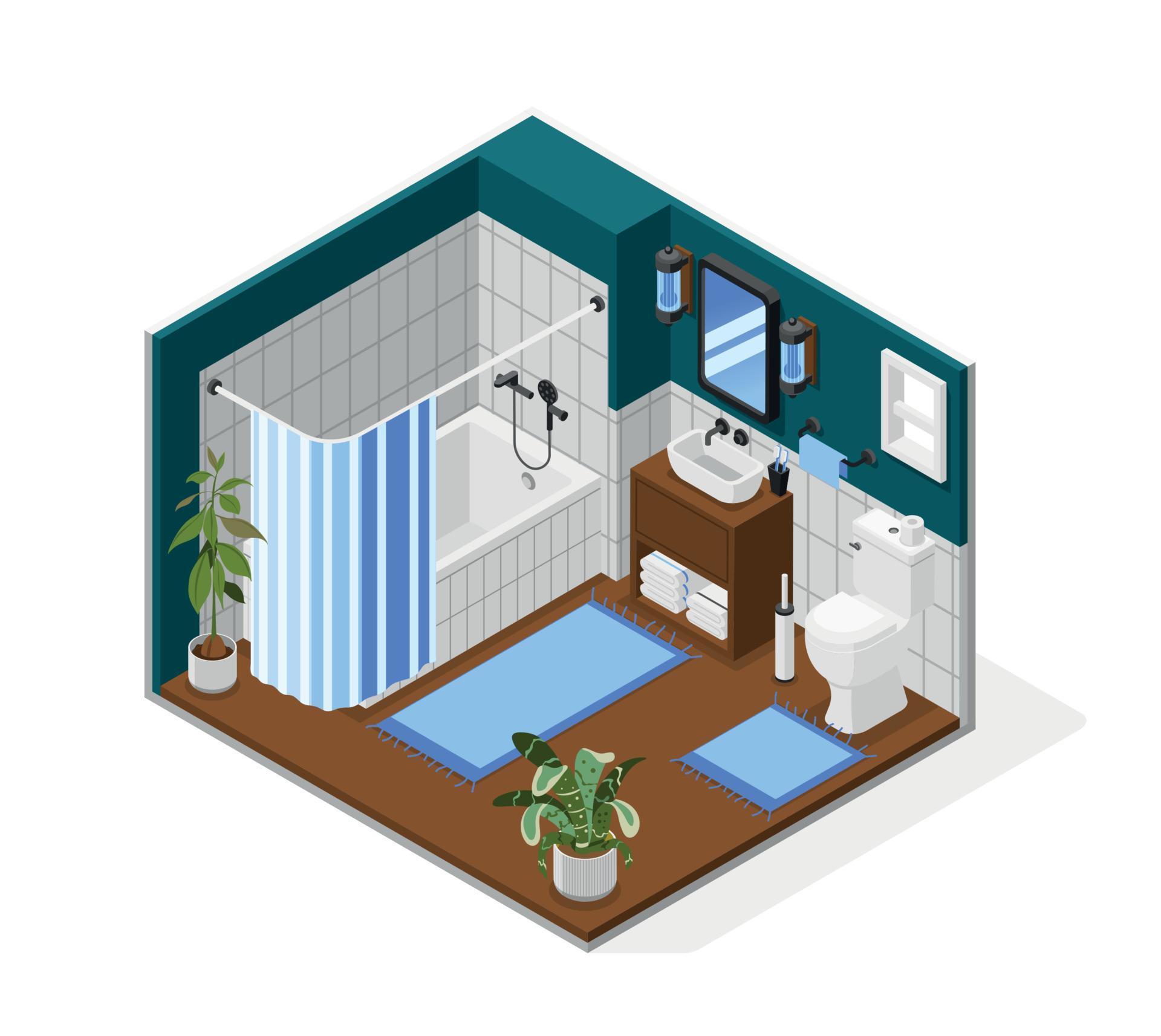Bathroom Interior Composition 6276488 Vector Art at Vecteezy